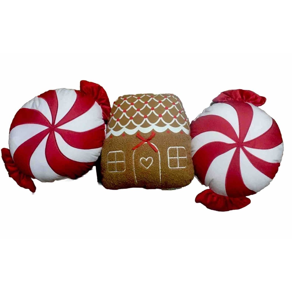 Gingerbread House and Peppermints Christmas Holiday Target Pillows